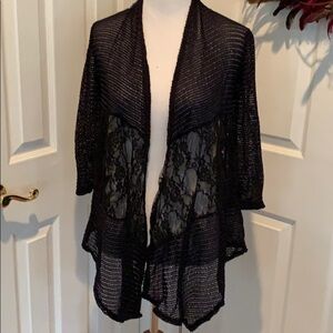 Mod'Land Paris black 3/4 length sleeve cardigan